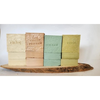 ® Doğal Üretim Sabunu Karışık (Pirinç-Bal Polen Propolis- Isırgan-Kekik) 12li Set