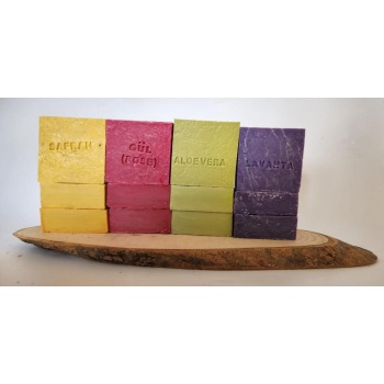 ® Doğal Üretim Sabunu Karışık (Safran-Gül-Lavanta-Aleovera) 12li Set