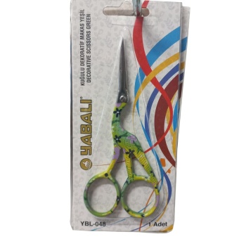 ® Nakış Makası Kuğulu Dekoratif Makas Yeşil YBL-048 Model 6