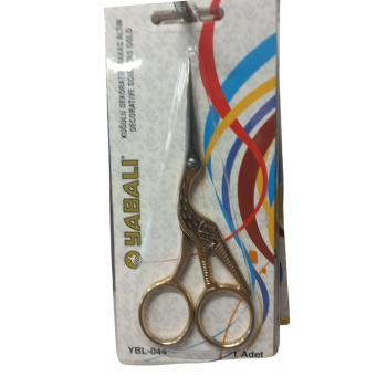 ® Nakış Makası Kuğulu Dekoratif Makas Altın YBL-044 Model 10