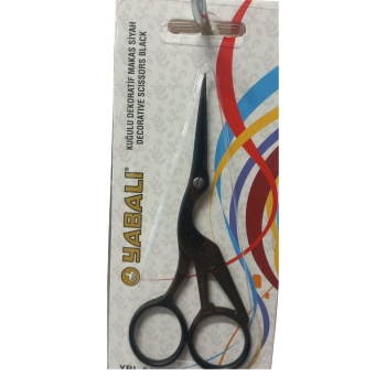 ® Nakış Makası Kuğulu Dekoratif Makas Siyah  YBL-045 Model 11
