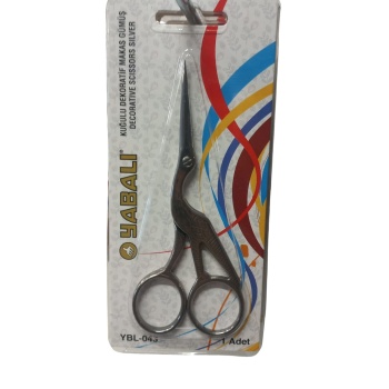 ® Nakış Makası Kuğulu Dekoratif Makas Gümüş YBL-043 Model 13