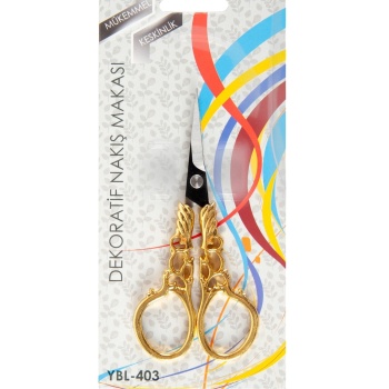 ® Nakış Makası Dekoratif Altın Kanat YBL-403 Model 17