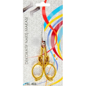 Biyomak® Nakış Makası Dekoratif Altın Kuğu YBL-403 Model 19