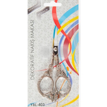 Biyomak® Nakış Makası Dekoratif Gümüş Kuş YBL-403 Model 21