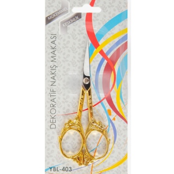 Biyomak® Nakış Makası Dekoratif Altın Kelebek YBL-403 Model 22