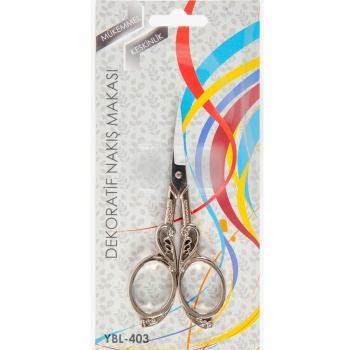 Biyomak® Nakış Makası Dekoratif Gümüş Kuğu YBL-403 Model 25