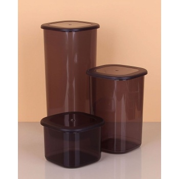 ® 3lü Saklama Kabı - 1750-1200-550ML Koyu Şeffaf