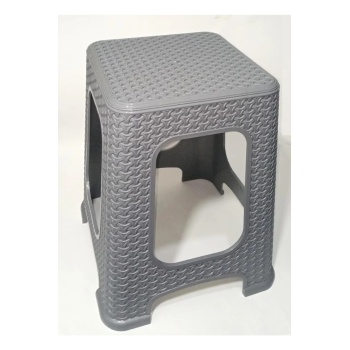 ® Yeni Ürün 4 Adet Küçük GRİ Tabure Kir Tutmaz 30 cm Hasır Örgü Uygun Alt Kuşaklı Sağlam Dizayn