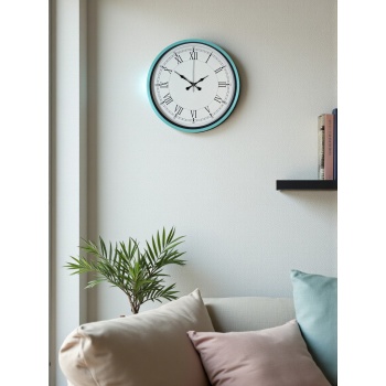 Biyomak® 36 Cm Turkuaz Dekoratif Duvar Saati