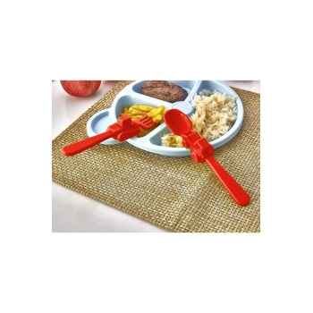 ® Figürlü Mama Çatal Kaşık Seti - Kırmızı