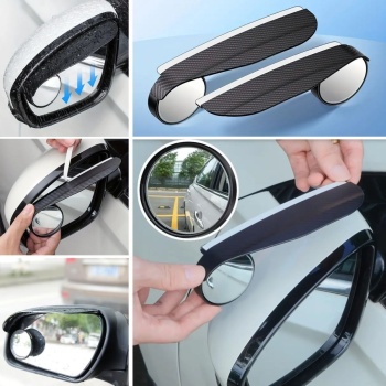 ® 2 Adet Kendinden Aynalı Karbon Fiber Görünümlü Araba Yan Ayna Yağmur Koruyucuları Yağmur & Kar Kalkanı Visörler