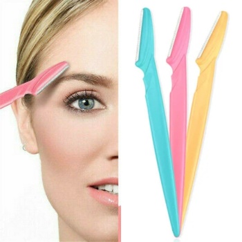 Biyomak® 3’lü Kadın Kaş Usturası Seti – Hassas Ciltler İçin Güvenli Yüz Tüy Temizleme Bıçağı