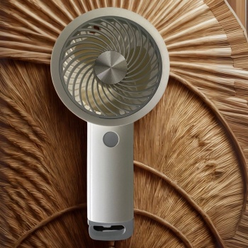 Biyomak®  USB ile Şarj Olabilen 3 Ayarlı Fan Modlu Çanta Tipi El Fanı