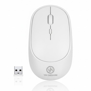 Biyomak® Beyaz Renkli Ergonomik Sessiz Kablosuz Mouse – USB Alıcılı, Ofis ve Oyun İçin Konforlu Bilgisayar Faresi MS6310