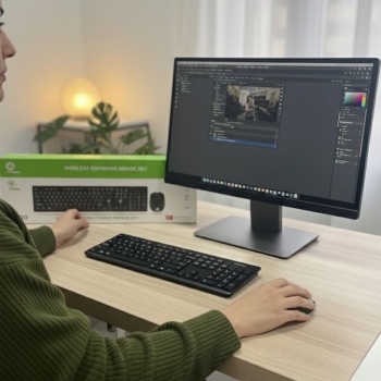 Biyomak® Kablosuz Q Klavye Mouse Seti Rahat Yazım, Sessiz Tuşlar, Ofis ve Ev Kullanımına Uygun Set YK7100