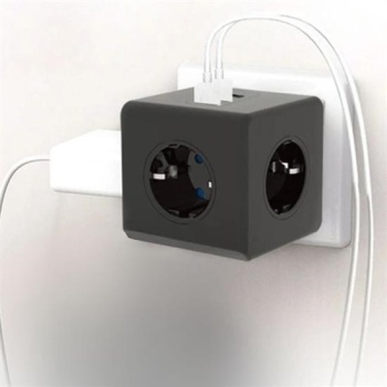 Biyomak® Isıya Dayanıklı Termal Akım Korumalı ve Çocuk Korumalı 3 Priz Girişli 3 USB Girişli Küp Priz