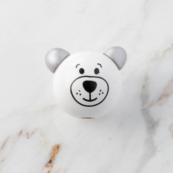 ® Loren 1 Adet Kulağı Gri Ayı Figürlü Ahşap Boncuk