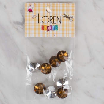 ® Loren Crafts kahverengi 8 li düğme - 208