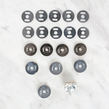 ® Loren Manyetik Mat Gümüş Metal 5 li Çıt Çıt Set