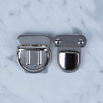 ® Loren Metal Çanta Kilidi Büyük Gümüş