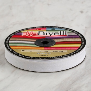 Biyomak® Loren Pamuk Beyaz Katlı Biye -1