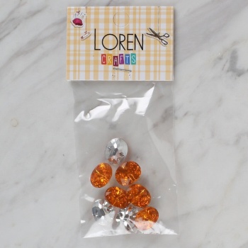 ® Loren Crafts turuncu 8 li düğme - 241