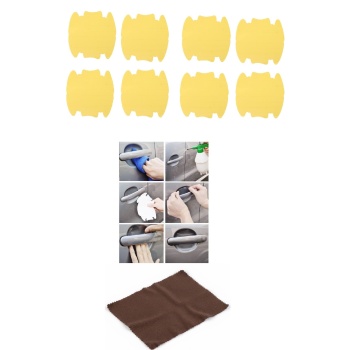 ® 9lu Set Araba Kapı Kolu Koruyucu Çizilme Önleyici Şeffaf Sticker Film Koruma Seti