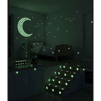 Biyomak® Fosforlu Etiket Karanlıkta Işık Veren Yıldız Tozu Etiketleri