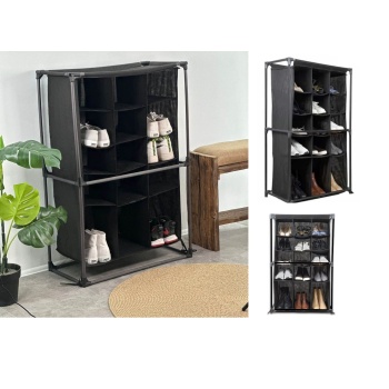 Biyomak® Ayakkabı Rafı - 15 Bölmeli Kumaş Ayakkabı Dolabı