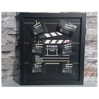 Biyomak® Klaket Tasarımlı İpli ve Mandallı Fotoğraf Çerçevesi