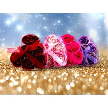 Biyomak® Kalp Kutulu Gül Şeklinde Sabun