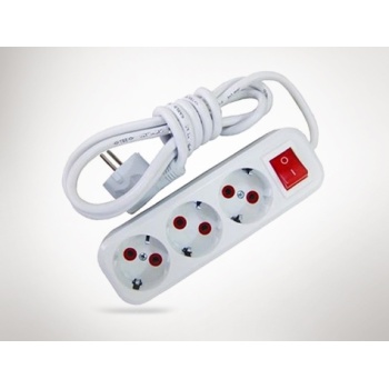 Biyomak® 2 mt Kablolu Anahtarlı 3 lü Topraklı Grup Priz