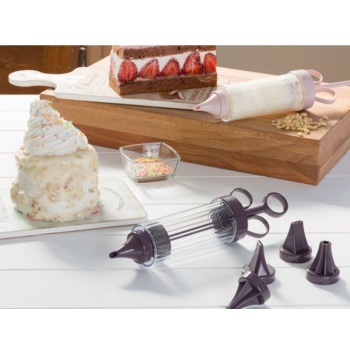 ® Krema Pompası Seti -Pasta Kek Süsleme Krema Şekillendirme Aparatı Seti