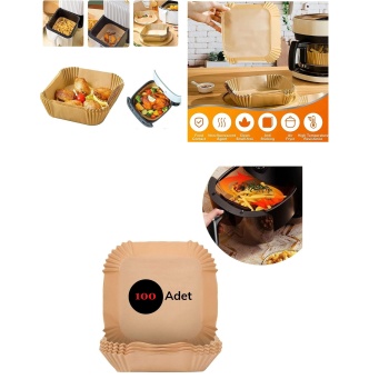 Biyomak® Airfreyer Fritöz Kağıdı Kare XL / XXL 100LÜ