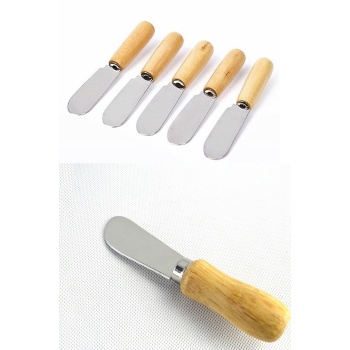 ® Tereyağı Bıçağı - Mini Spatula Ahşap Saplı 6 Adet