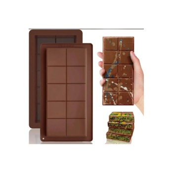 ® Meşhur Dubai Çikolatası Kalıbı Silikon - Büyük Tablet Çikolata Mum Kek Kalıbı Pasta Kalıbı
