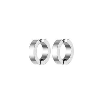 ® Erkek Küpesi - 2 Adet Çelik Kıstırmalı Küpe Paslanmaz Atmaz Çelik Gümüş Renk Küpe