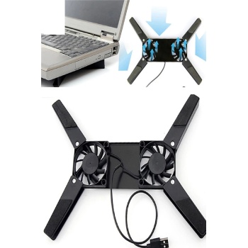 ® 2 Fanlı Notebook Soğutucu Portatif Katlanabilir Laptop Soğutucu Fan Usbli Stand Bilgisayar Fanı