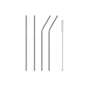 ® 5 Parça Metal Pipet - Paslanmaz Çevre Dostu Metal Pipet Fırça Seti