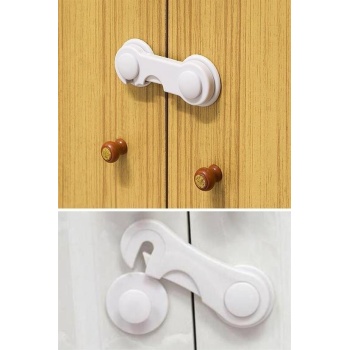 ® Bebek Çocuk Güvenliği Çekmece ve Dolap İçin Kendiliğinde Yapışkanlı Vidasız Kapak Kilidi