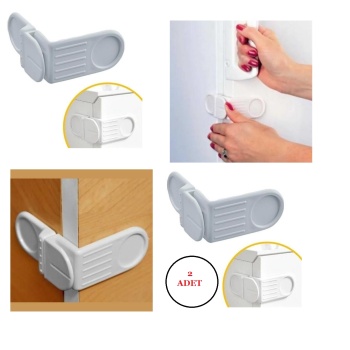 Biyomak® Bebek Çocuk Güvenlik Çekmece ve Dolap İçin Kendiliğinde Yapışkanlı Vidasız Köşe Kapak Kilidi x 2 Adet