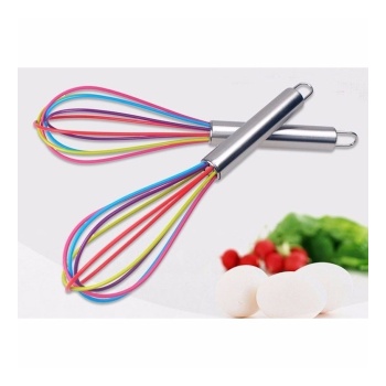 ® Silikon Çırpıcı Metal Saplı Renkli Çırpma Teli