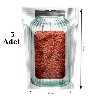 Biyomak® Kavanoz Görünümlü Kilitli Saklama Poşeti Çıtçıtlı ve Pratik Torba 5 Adet