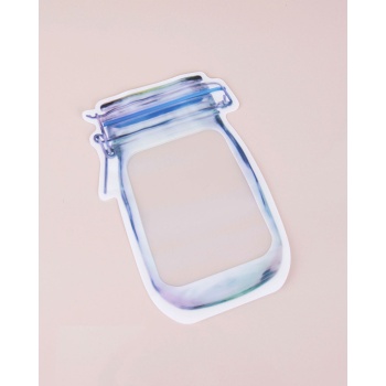 Biyomak® Kavanoz Görünümlü Kilitli Saklama Poşeti 620 ML (1 Adet )