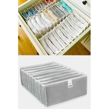 Biyomak® Akordiyon Çekmece  Düzenleyici Organizer 8 Gözlü L Beden Çorap Çamaşır Havlu Düzenleyici