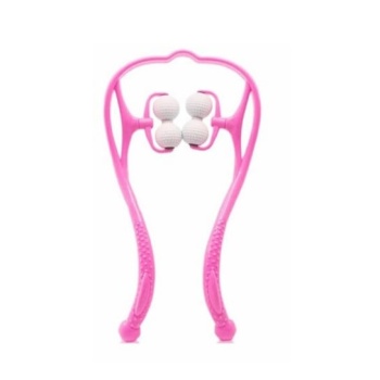 Biyomak® Boyun Bacak Ayak Bel Masaj Aleti Çok Fonksiyonlu Manuel 4 Tekerlekli - Pembe