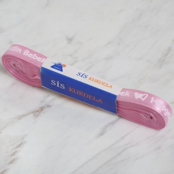 Biyomak® Loren Crafts 1cm 10 mt Pembe Saten Hoşgeldin Bebek