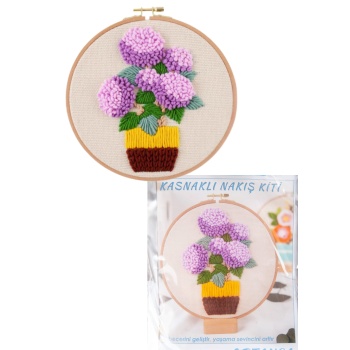 Biyomak® Nakış Kitleri Kasnaklı 13.5 X 18.8 cm Ortanca