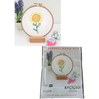 Biyomak® Nakış Kitleri Kasnaklı 8.6 X 6 cm Ayçiçeği